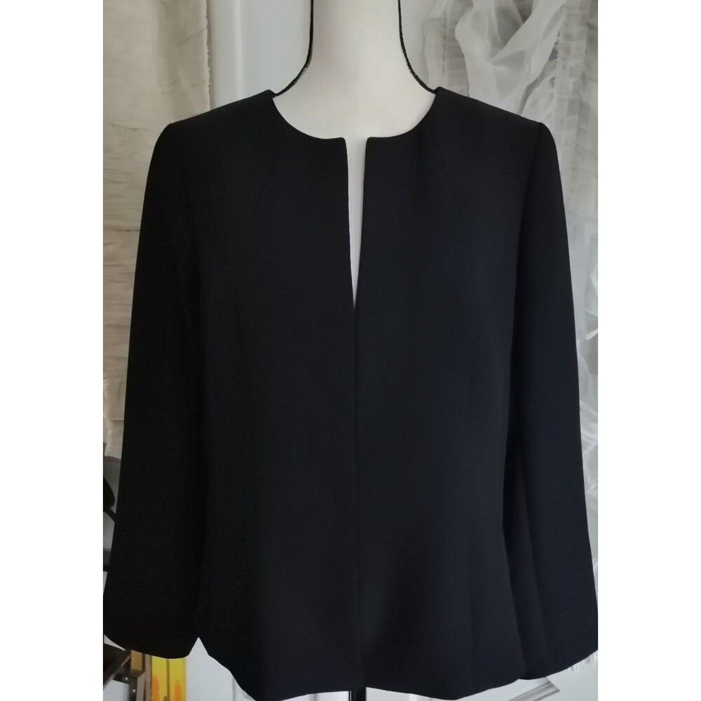 Talbots Womens Size 14 Navy Blue Blazer Suit Jacket Lined Career Preppy